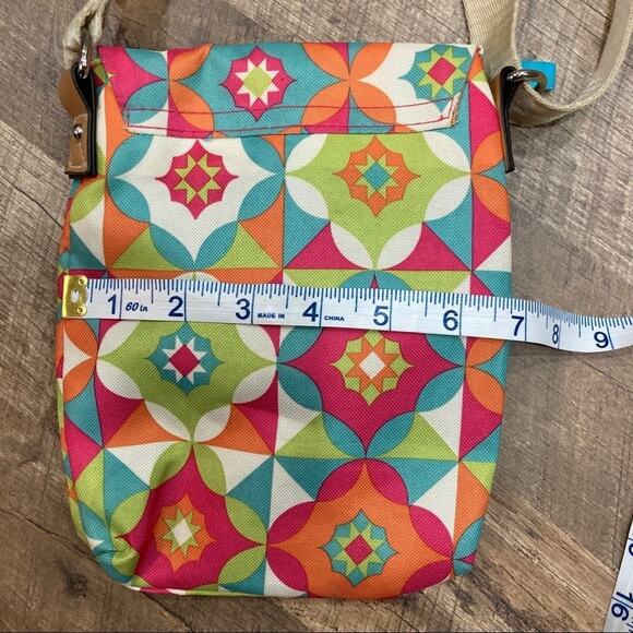 Lily Bloom Crossbody Purse geometric floral print - Picture 11 of 11